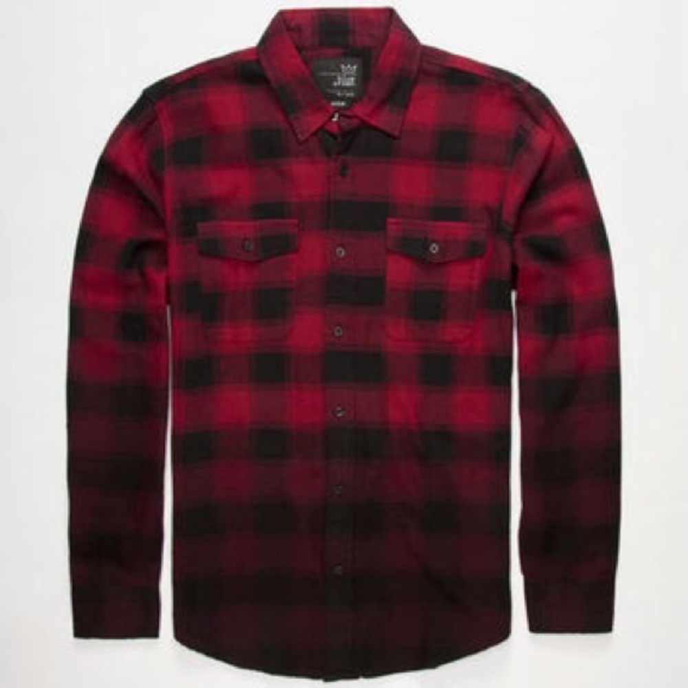 Red and Black Ombré Flannel from Blue Crown